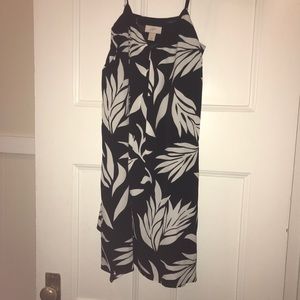 Loft B&W Palm Leaf Shift Dress